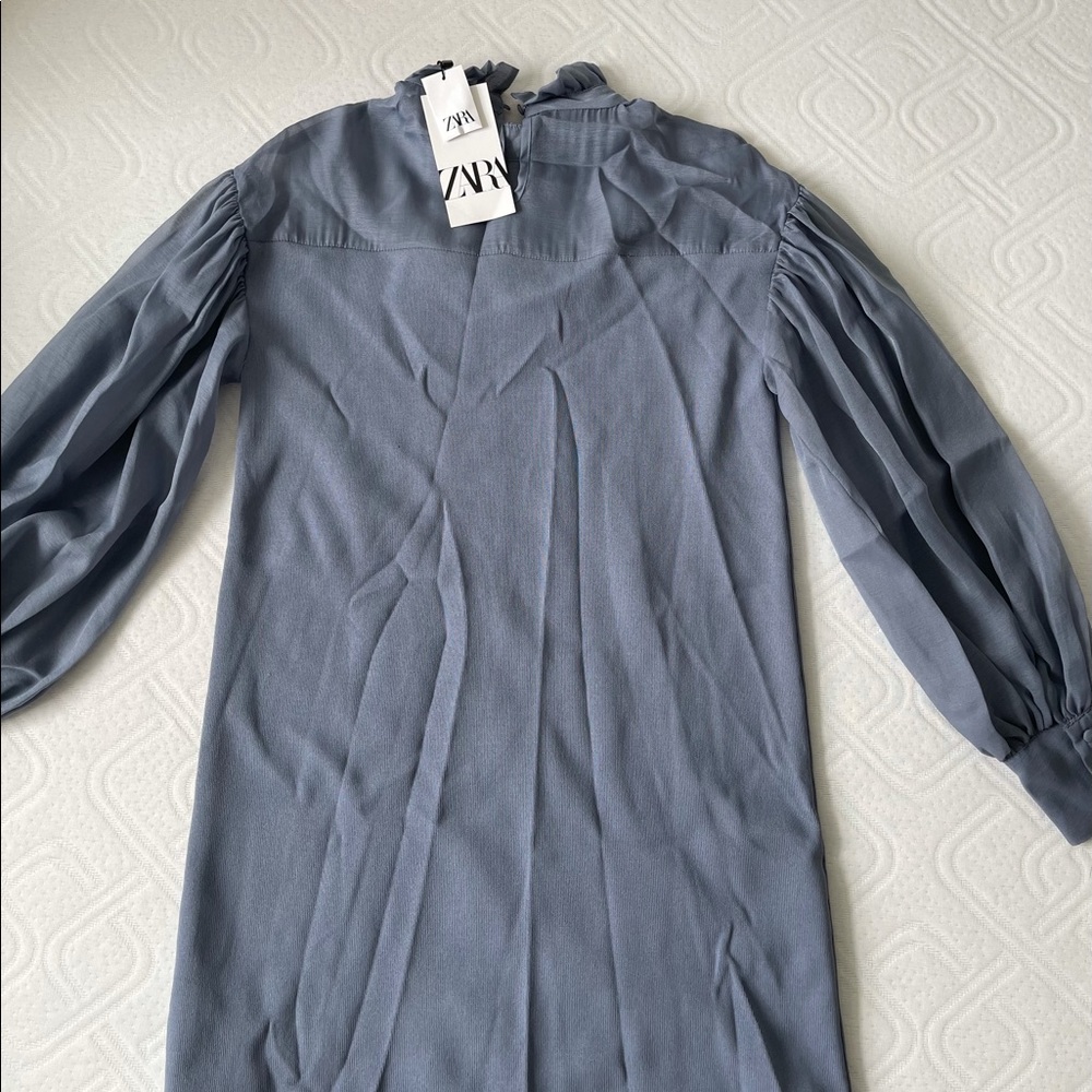 ZARA KNIT ORGANZA DRESS - Picture 9 of 15